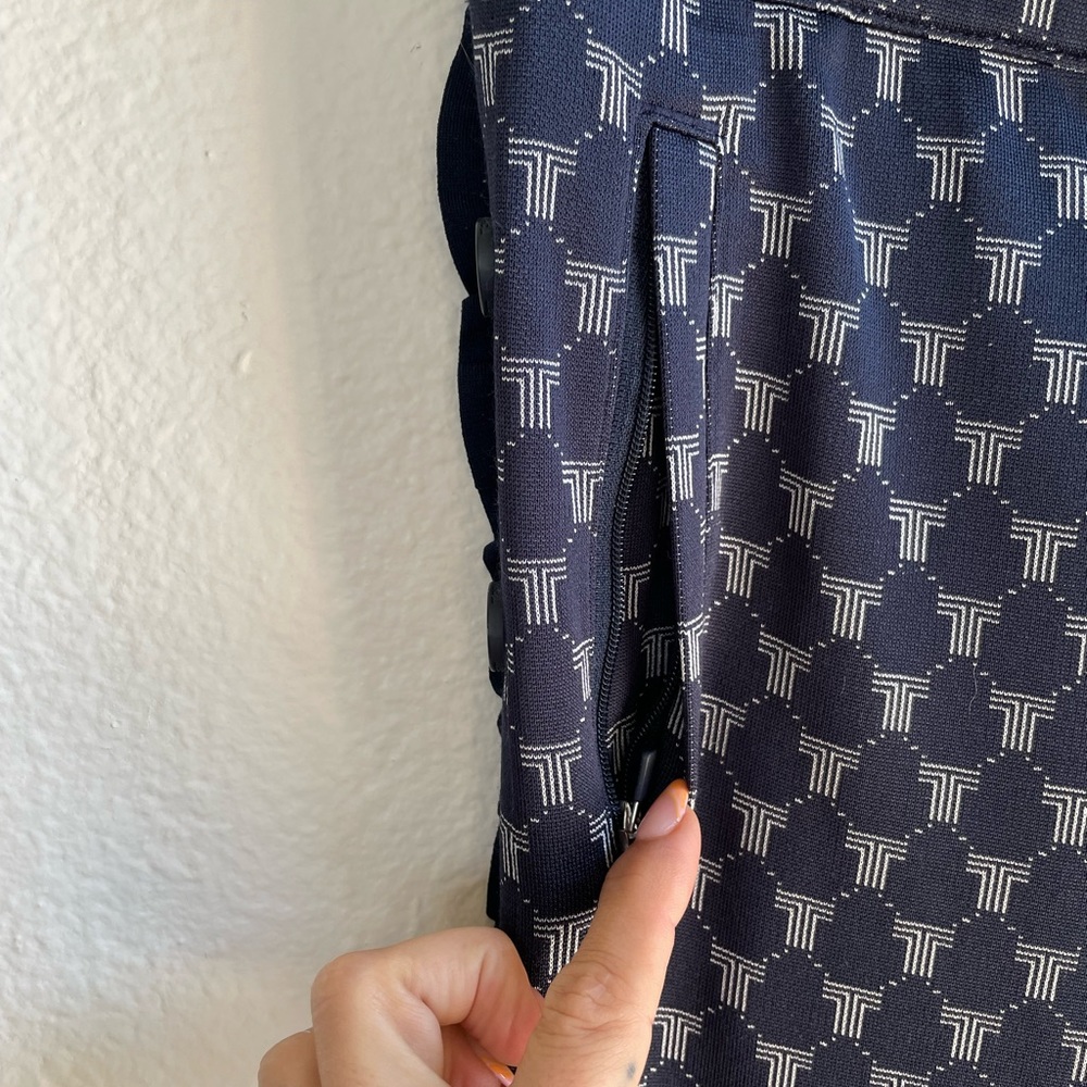 TORY SPORT NET-T RUFFLE TEAR-AWAY TRACK PANTS size M
